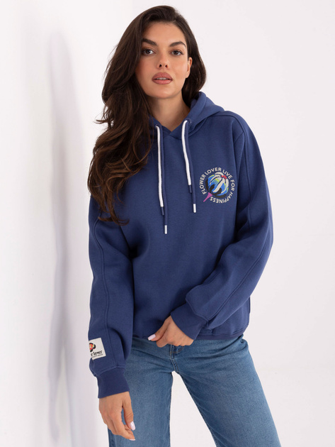 Ciemnoniebieska bluza z nadrukiem na plecach SUBLEVEL