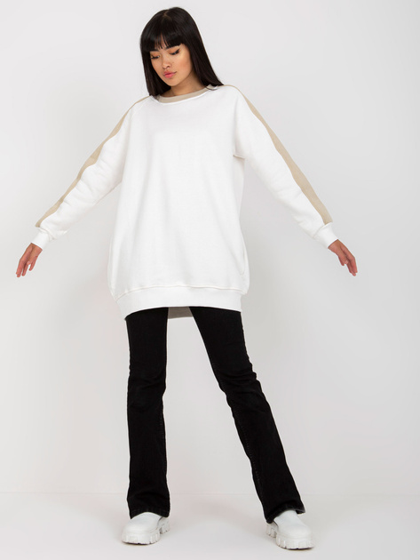 Hurt Biało-beżowa dresowa bluza basic o kroju oversize RUE PARIS