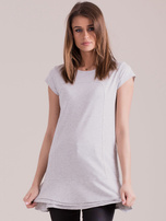Jasnoszara tunika z warstwowymi falbanami