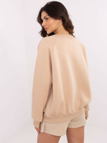 Hurt Beżowa dresowa bluza z okrągłym dekoltem