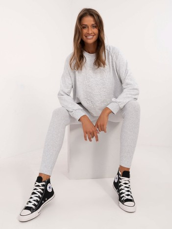 Hurt gray melange tracksuit with patch.