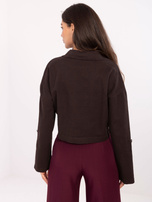 Dark brown short denim jacket RUE PARIS.