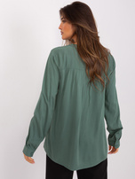 Hurt Khaki bluzka koszulowa z wiskozy SUBLEVEL