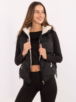 Czarna kamizelka ze ściągaczami