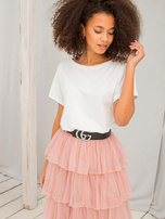 Biały t-shirt damski z dekoltem na plecach Fire