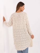 Jasnobeżowy kardigan bez zapięcia RUE PARIS