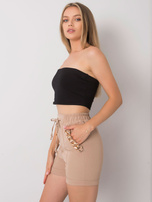 Beżowe szorty z łańcuszkami Flannery