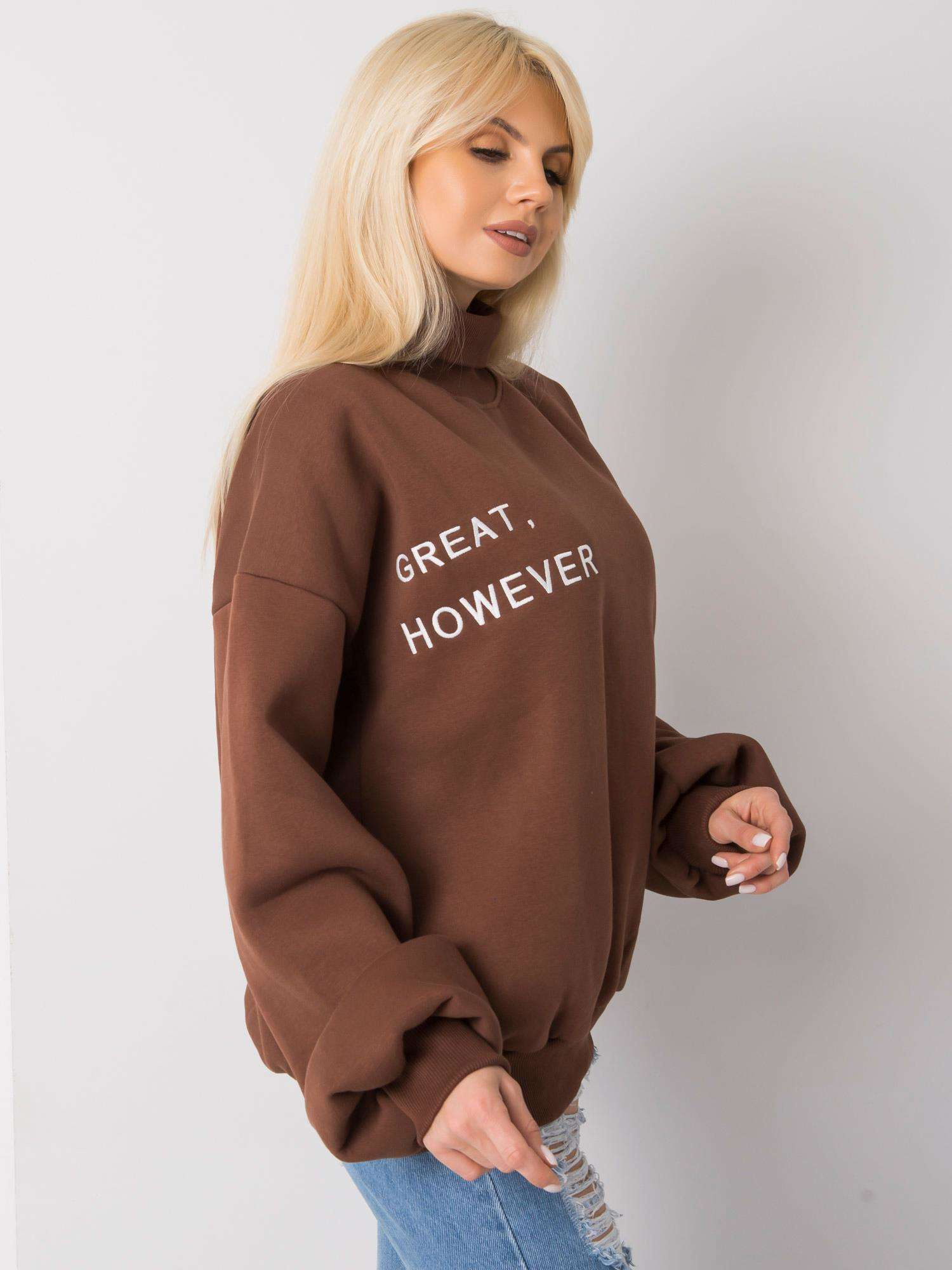 Hnedá zateplená oversized mikina Kelly.