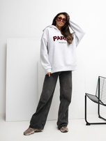 Jasnoszara bluza oversize z ociepleniem RUE PARIS 