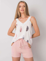 Brudnoróżowe szorty z łańcuszkami Flannery