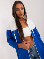 Hurtownia Ecru-kobaltowa rozpinana bluza basic