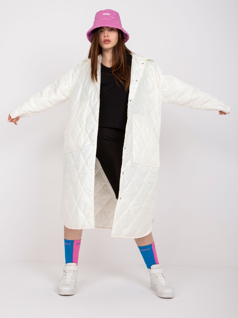 Ecru długa kurtka z pikowaniem Maule RUE PARIS
