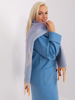 Hurt Jasnoniebieski zimowy szal z frędzlami   