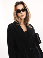 Czarna sztruksowa marynarka z imitacją kieszeni RUE PARIS