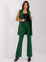 Hurt Ciemnozielony komplet elegancki ze spodniami dzwonami