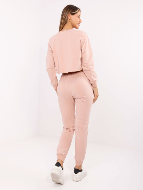 Brudnoróżowy damski komplet z bawełny Monica RUE PARIS