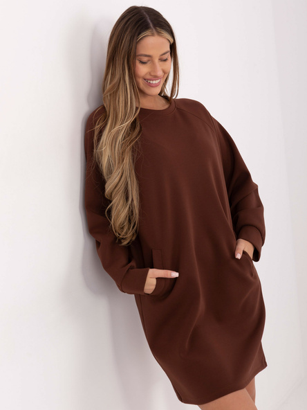 Brązowa dresowa sukienka oversize