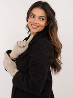 Hurtownia Beżowe dzianinowe rękawiczki damskie