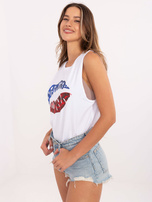 Biały damski top bez rękawów RUE PARIS