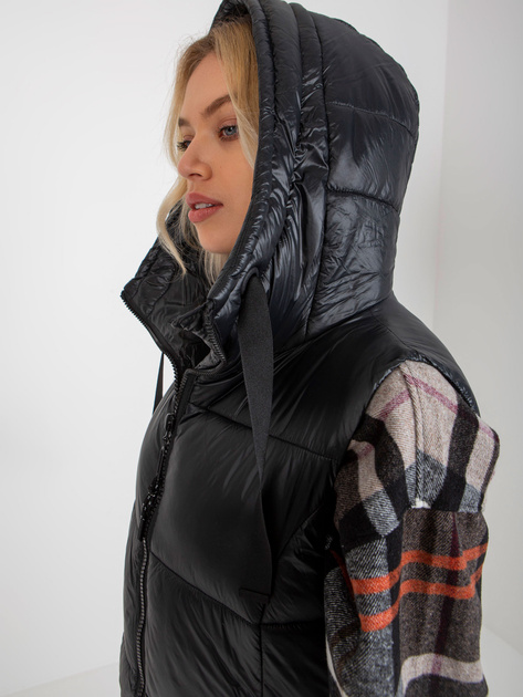 Hurt Czarna długa kamizelka puchowa z pikowaniem FRESH MADE