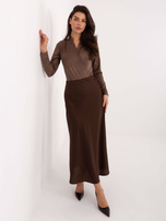 Brązowe eleganckie body w kwiaty