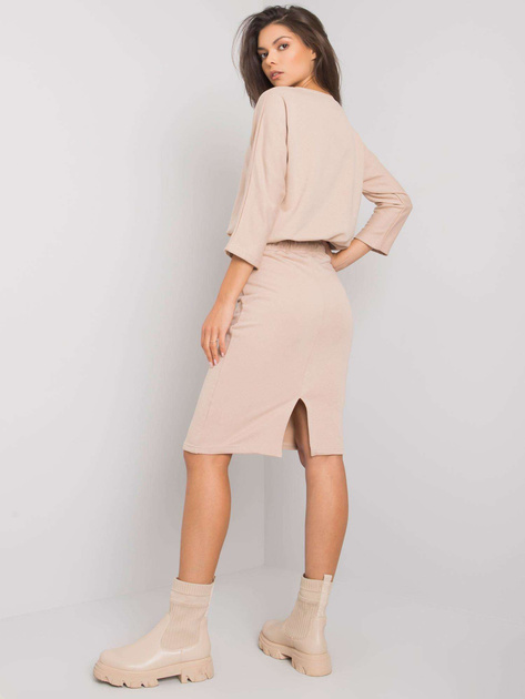 Beżowy komplet ze spódnicą Savina