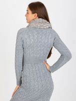 Hurtownia Szary zimowy komin ze sztucznego futerka  