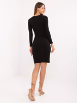 Czarna prążkowana sukienka bodycon RUE PARIS 
