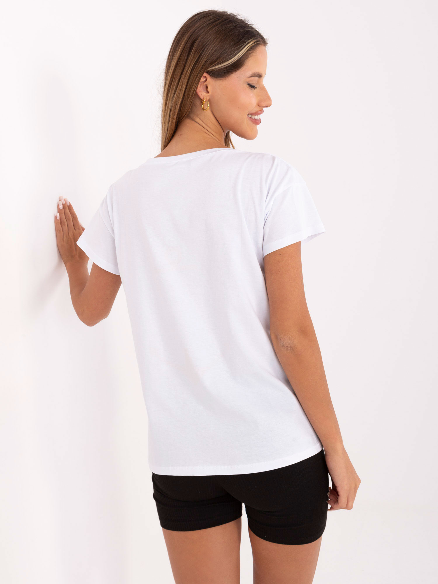 Biały t-shirt z letnim nadrukiem Silva