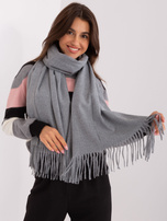 Hurt Ciemnoszary jednokolorowy szal damski