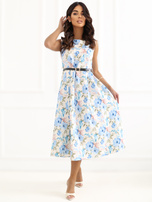 Jasnoniebieska elegancka sukienka bez rękawów