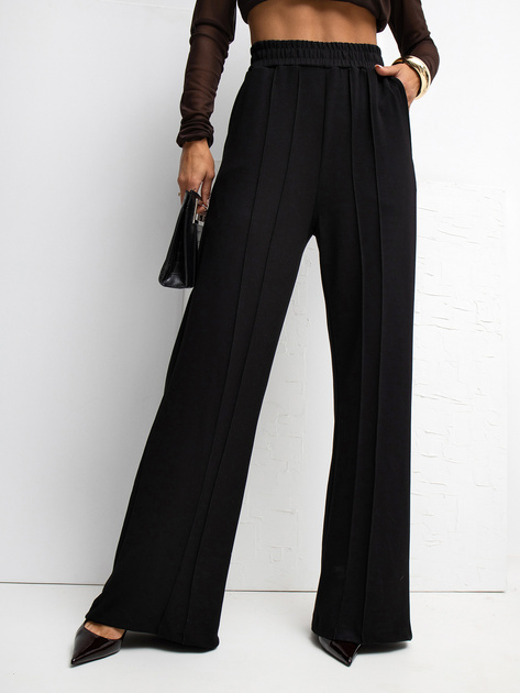 Czarne dresowe spodnie basic wide leg RUE PARIS