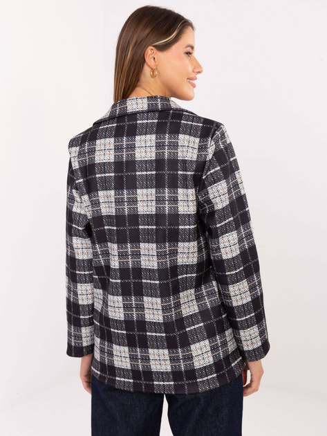 Czarna gruba marynarka w kratę RUE PARIS