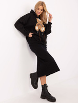 Hurtownia Czarna bluza kangurka z naszywką misia