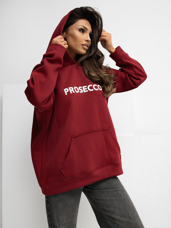 Bordowa bluza z kontrastowym napisem RUE PARIS