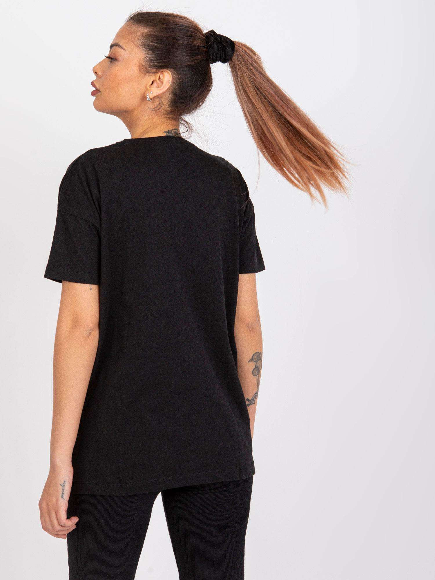 Czarny t-shirt basic bawełniany Honorine MAYFLIES