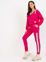 Hurt Fuksjowy bawełniany komplet casualowy z aplikacją 