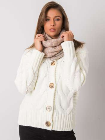 Różowy szalik damski ze złotą nicią