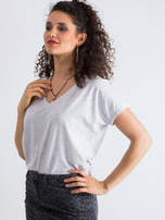 Jasnoszary melanżowy t-shirt Emory
