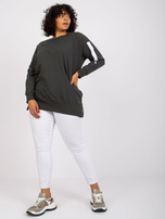 Khaki bawełniana tunika dresowa plus size Parma