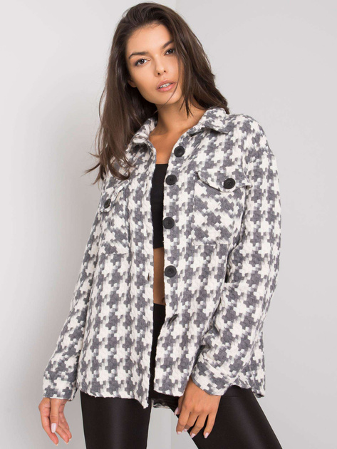 Biało-szara koszula z kieszeniami Shantice