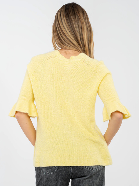 Jasnożółty damski sweter z domieszką alpaki