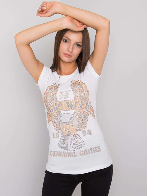 Biały t-shirt z aplikacją Haley