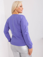Hurt Fioletowa damska bluzka plus size z nadrukiem