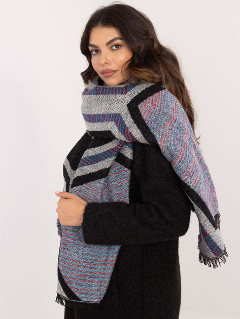 Hurtownia Czarno-szary damski szal we wzory