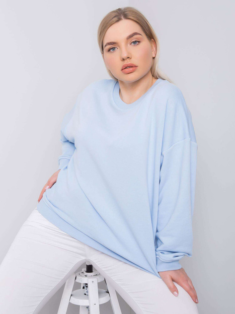 Jasnoniebieska bluza dresowa plus size z bawełny Mischa