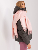 Hurt Jasnoróżowy szal damski z dzianiny