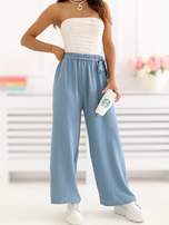 Ciemnoniebieskie letnie spodnie z nogawką 7/8