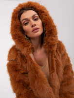 Hurt Jasnobrązowa kurtka przejściowa z kapturem