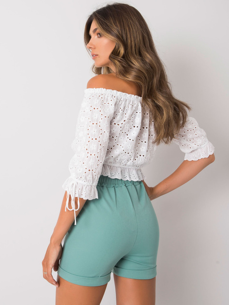 Turkusowe szorty z łańcuszkami Flannery